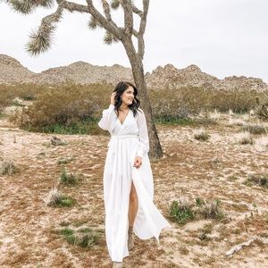 White flowy wrap dress